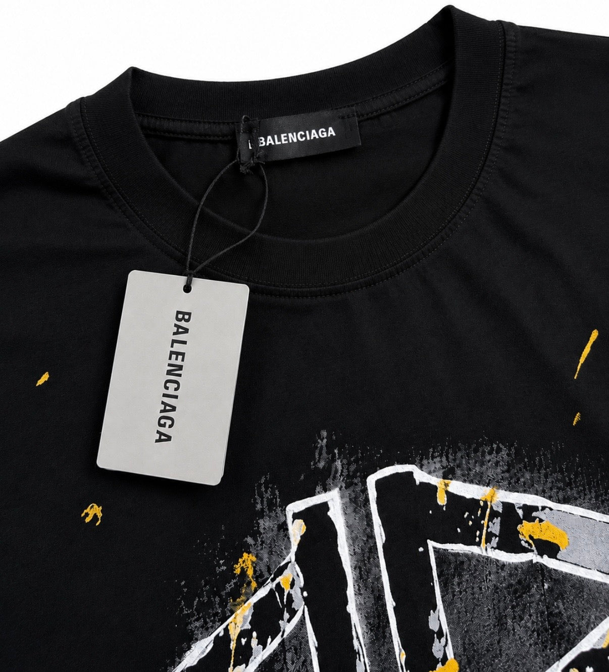 Balenciaga Tricou negru cu imprimeu grafic