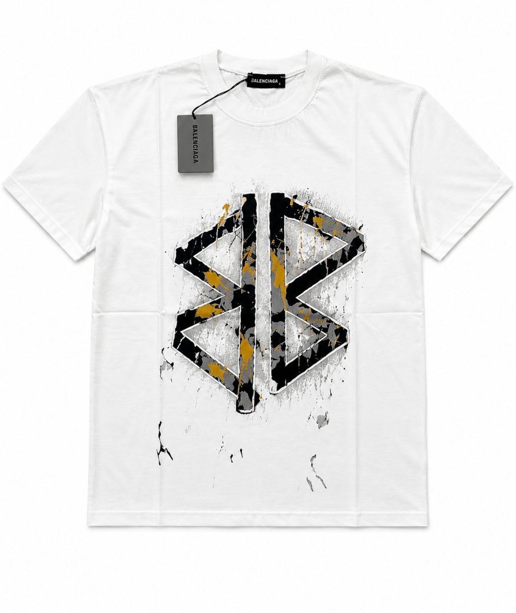 Balenciaga Tricou alb cu imprimeu grafic