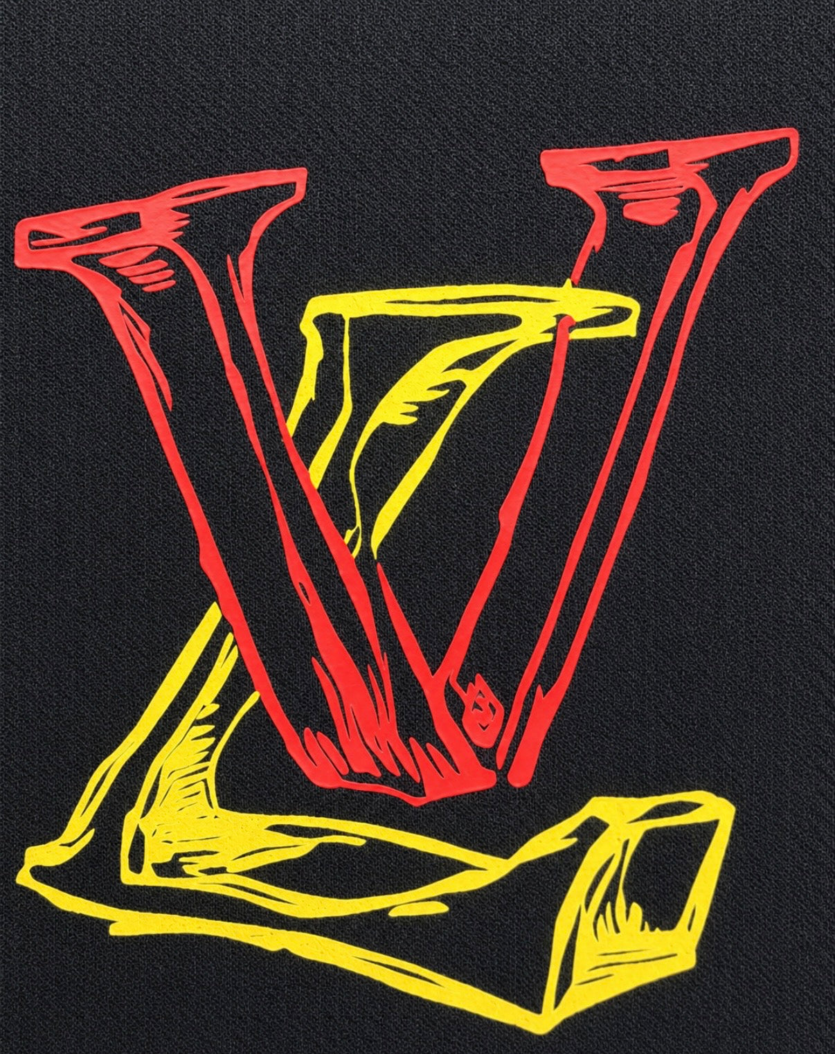 Louis Vuitton Tricou negru cu imprimeu grafic