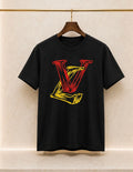 Louis Vuitton Tricou negru cu imprimeu grafic