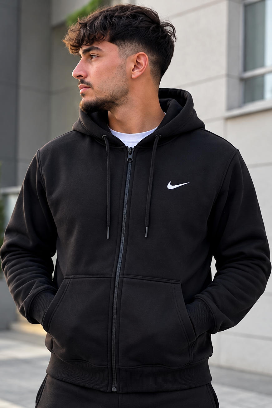 Hanorac cu fermoar – Black