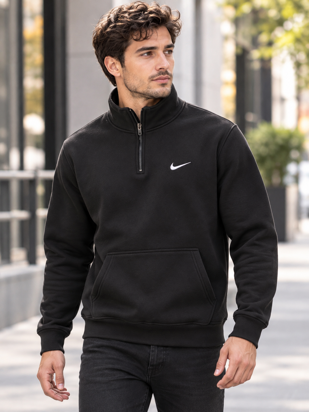 Hanorac cu guler Nike  – Black