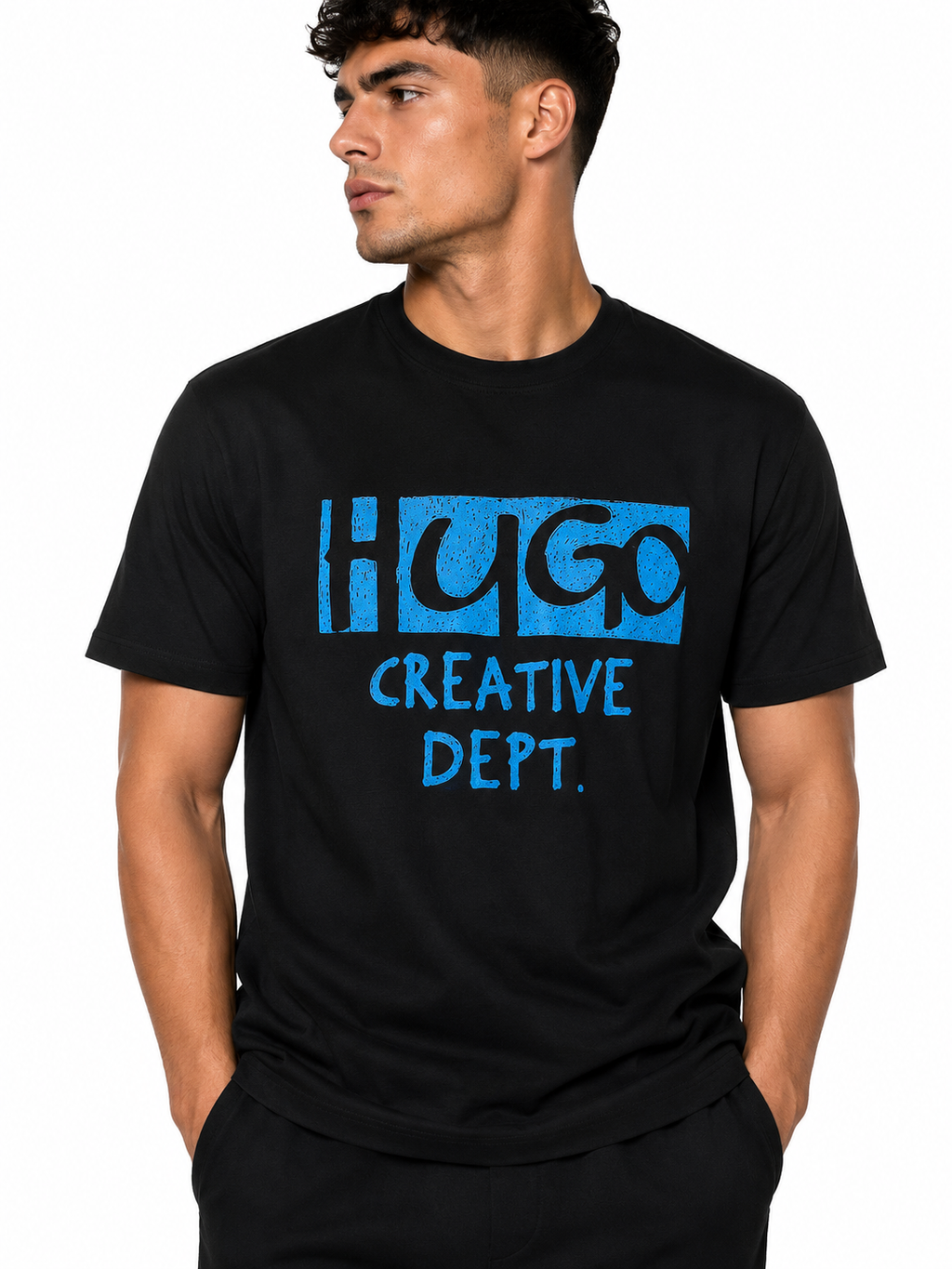 HUGO Tricou Premium Bărbați Negru