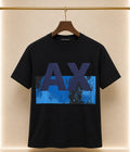 Armani Exchange Tricou Premium Bărbați Negru – Logo AX Albastru