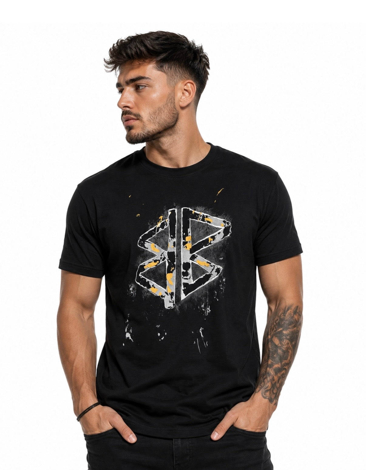 Balenciaga Tricou negru cu imprimeu grafic