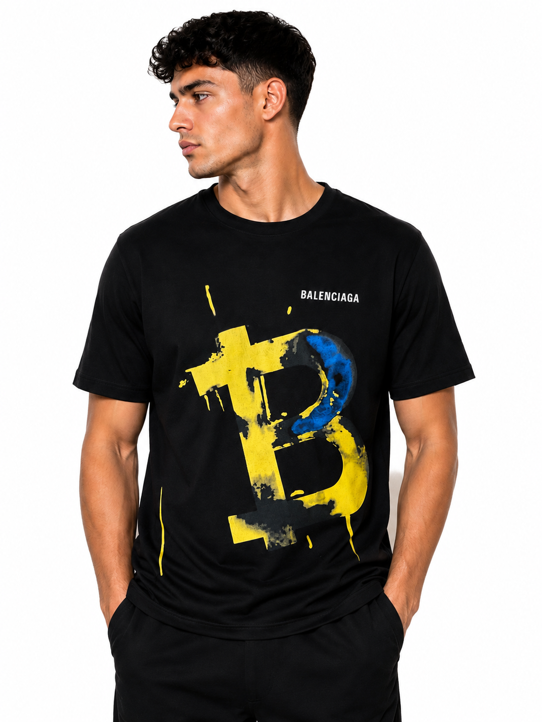 Balenciaga Tricou Premium Bărbați Negru
