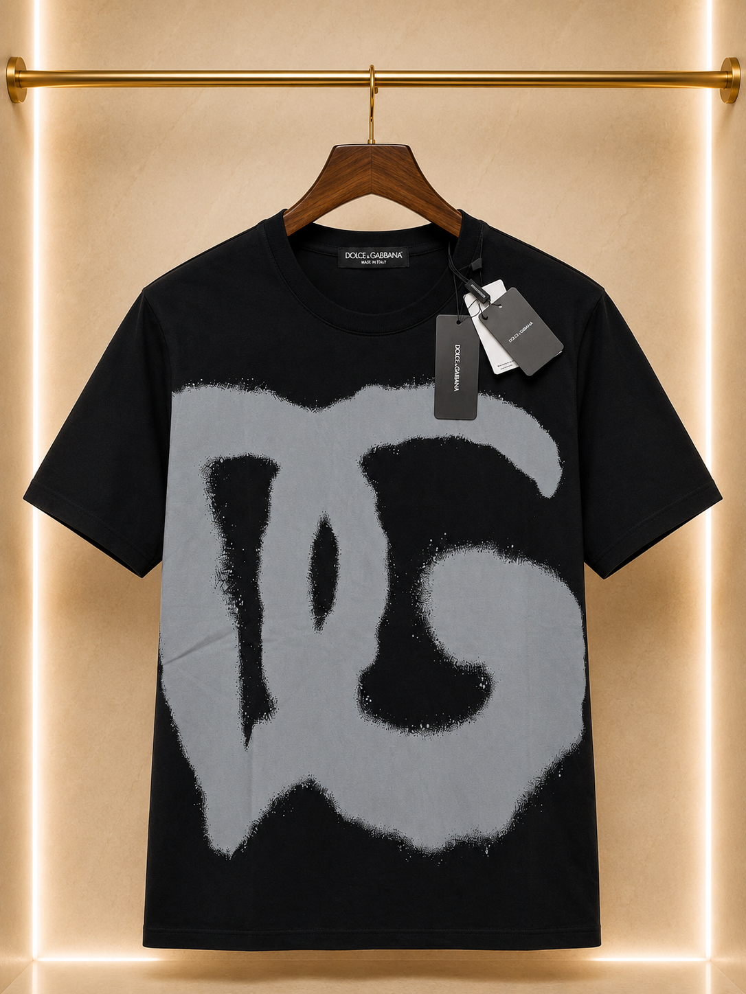 Dolce & Gabbana Tricou Premium Bărbați Negru – Logo Grafic Oversized