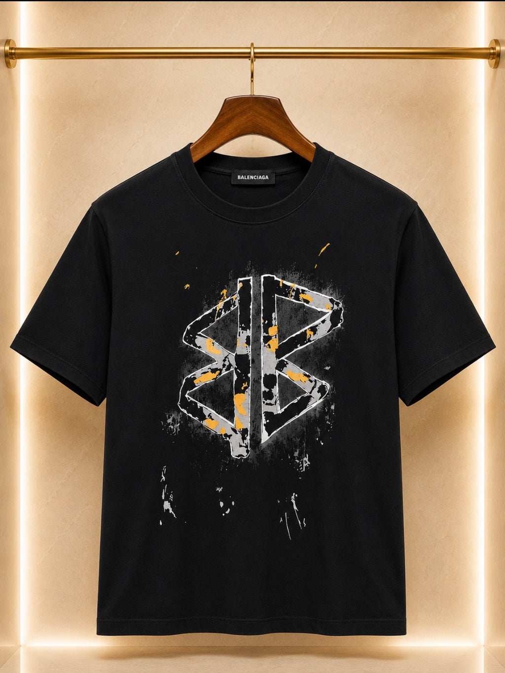 Balenciaga Tricou negru cu imprimeu grafic
