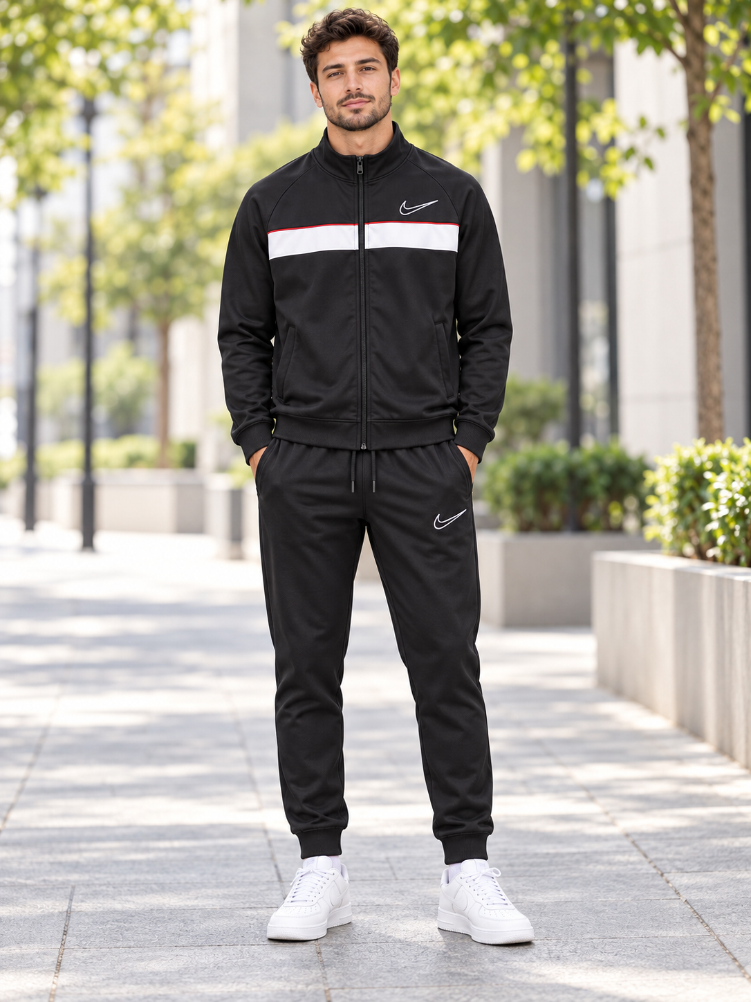 Trening Nike negru purtat afară