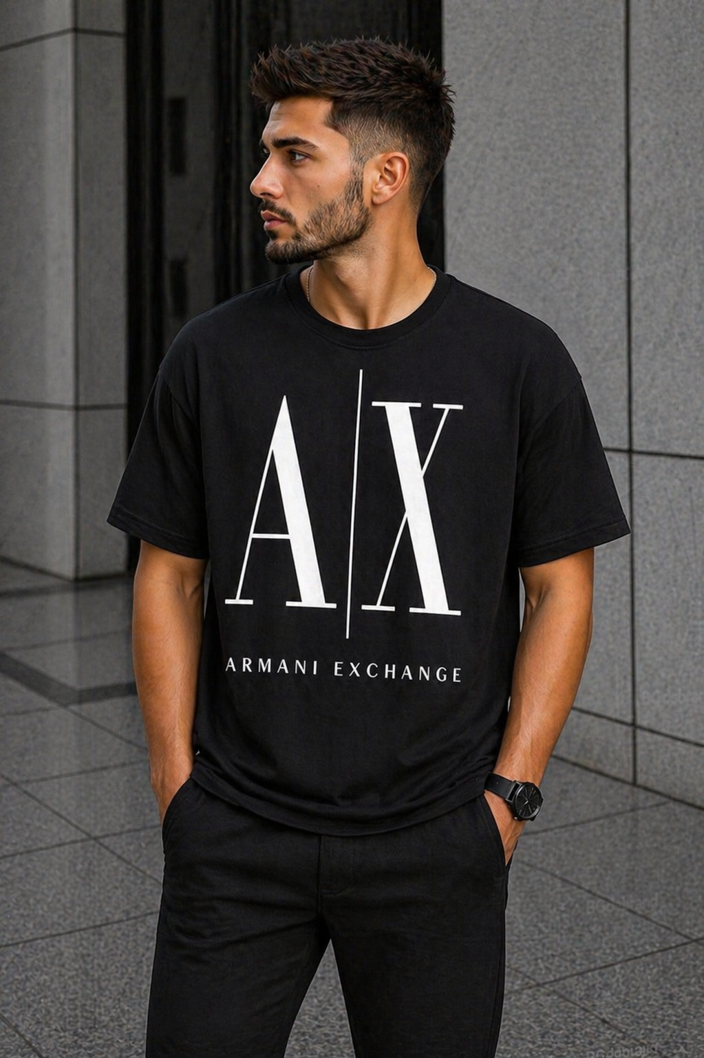 Tricou Armani Exchange - black