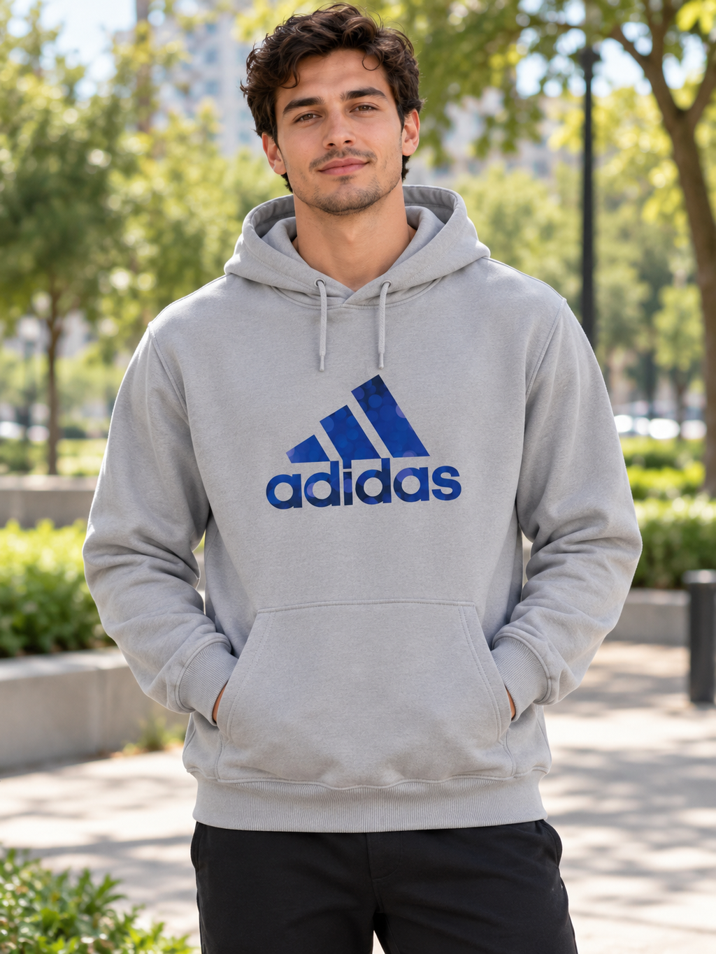 Hanorac bărbați gri Adidas