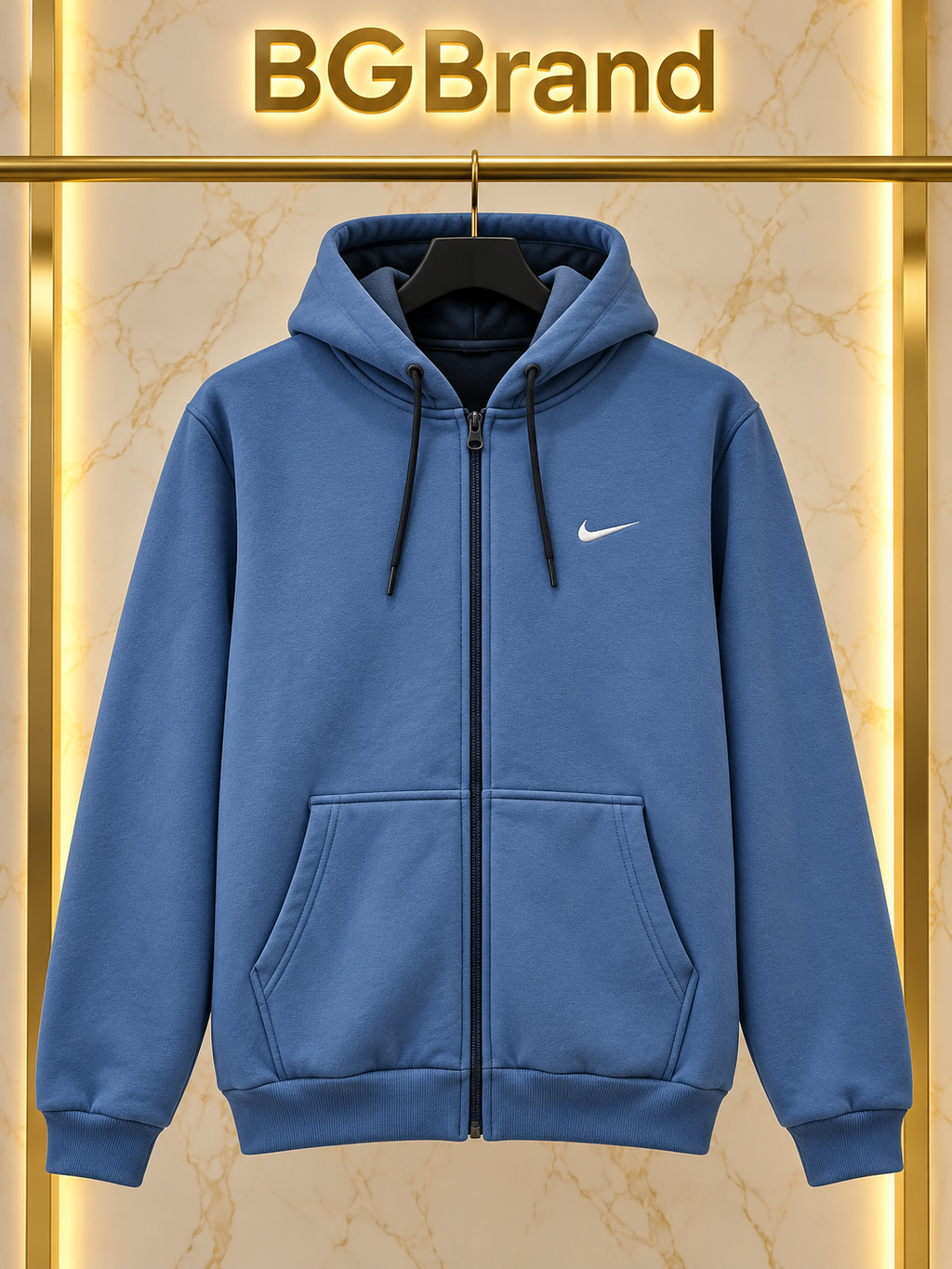 Hanorac Nike albastru cu fermoar