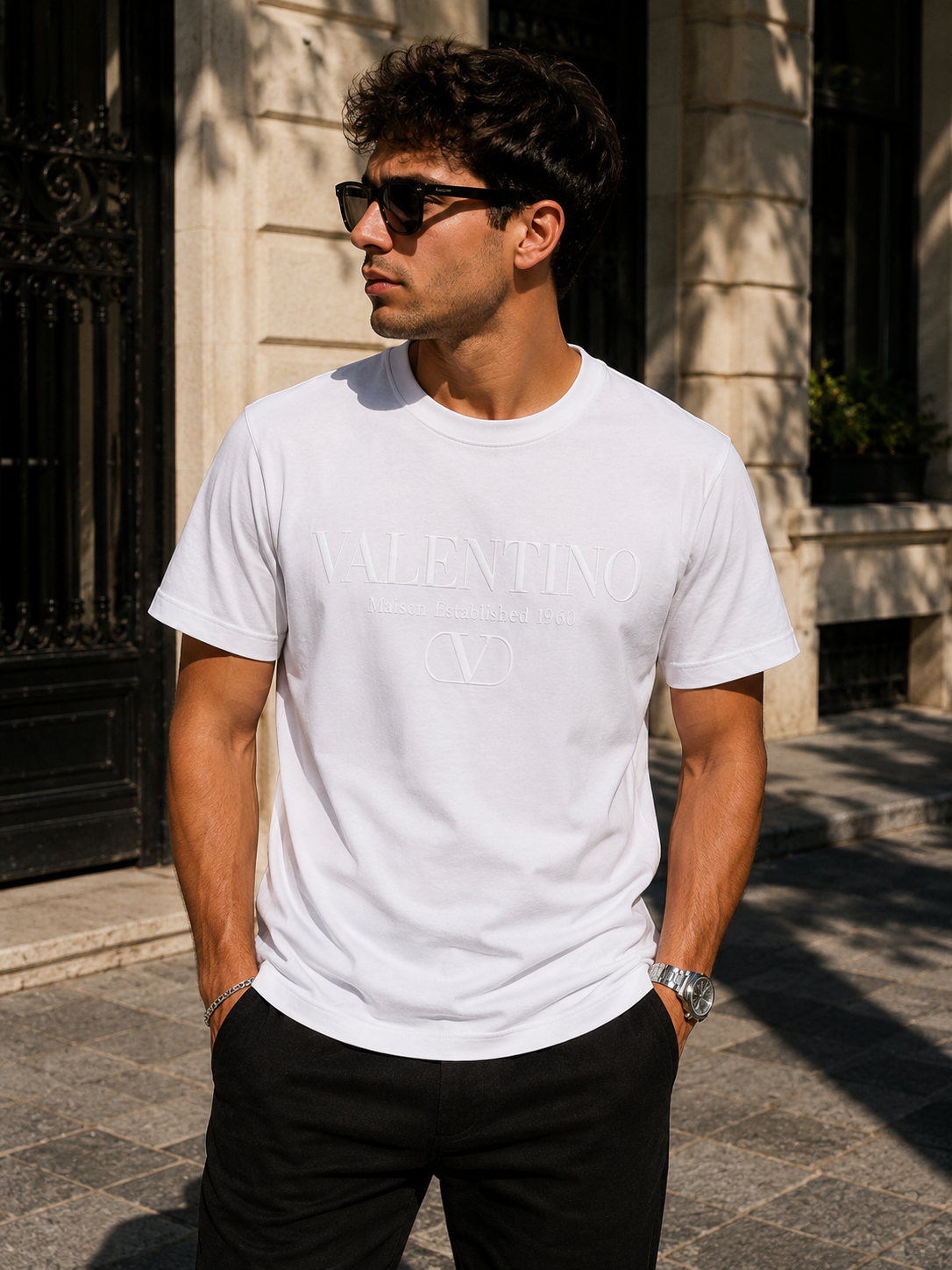 Valentino White – logo frontal