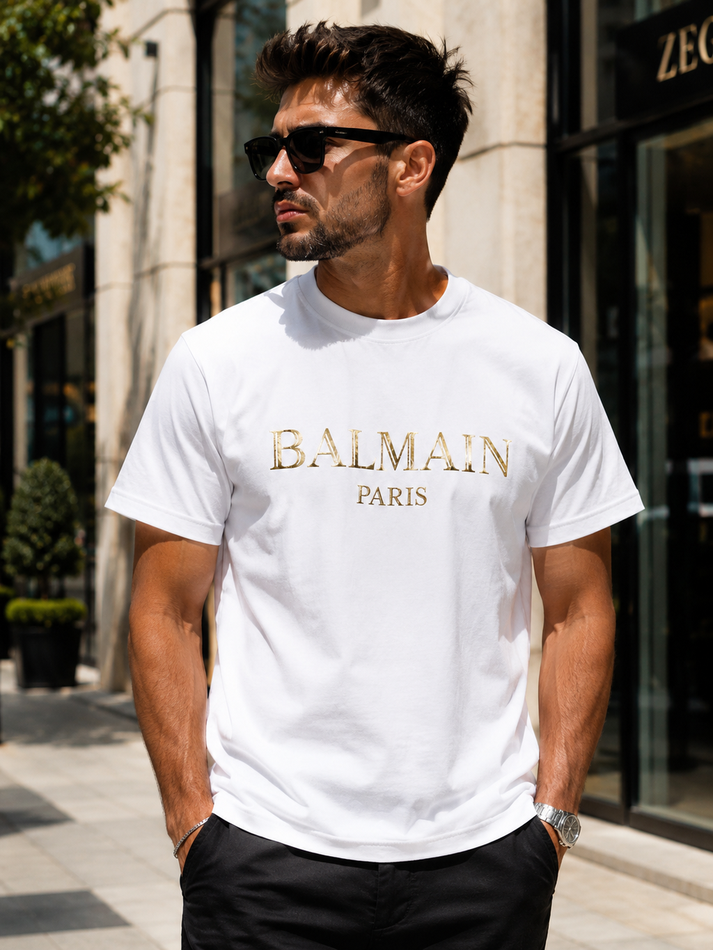 A - Balmain White & Gold