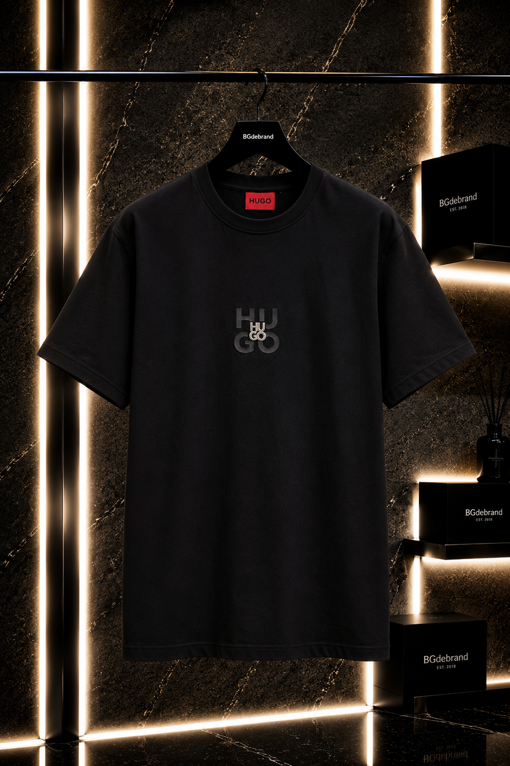 A - Hugo T-shirt - Black Premium