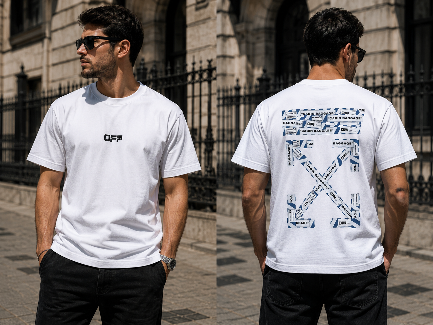 Off-White- Alb – imprimeu față și spate