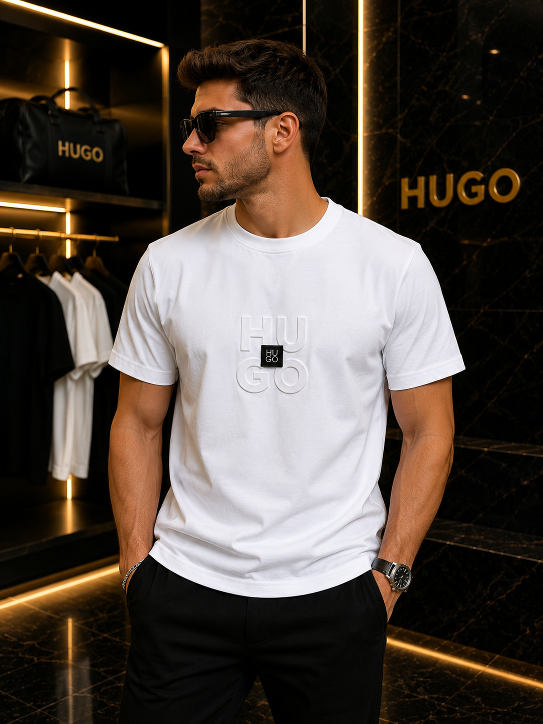 Premium Tricou Hugo - White