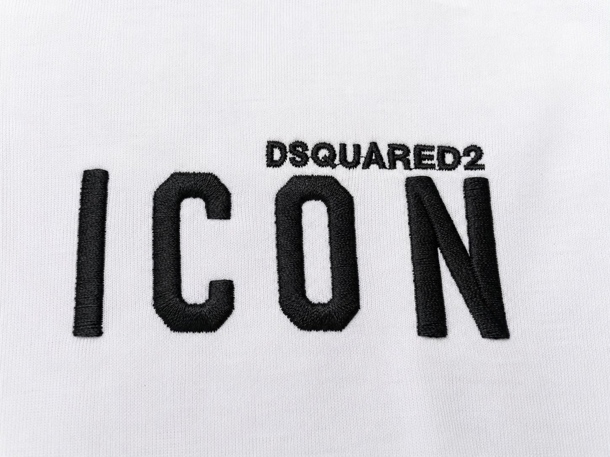 DSQUARED2 Tricou Bărbați Alb ICON Brodat – Bumbac Premium