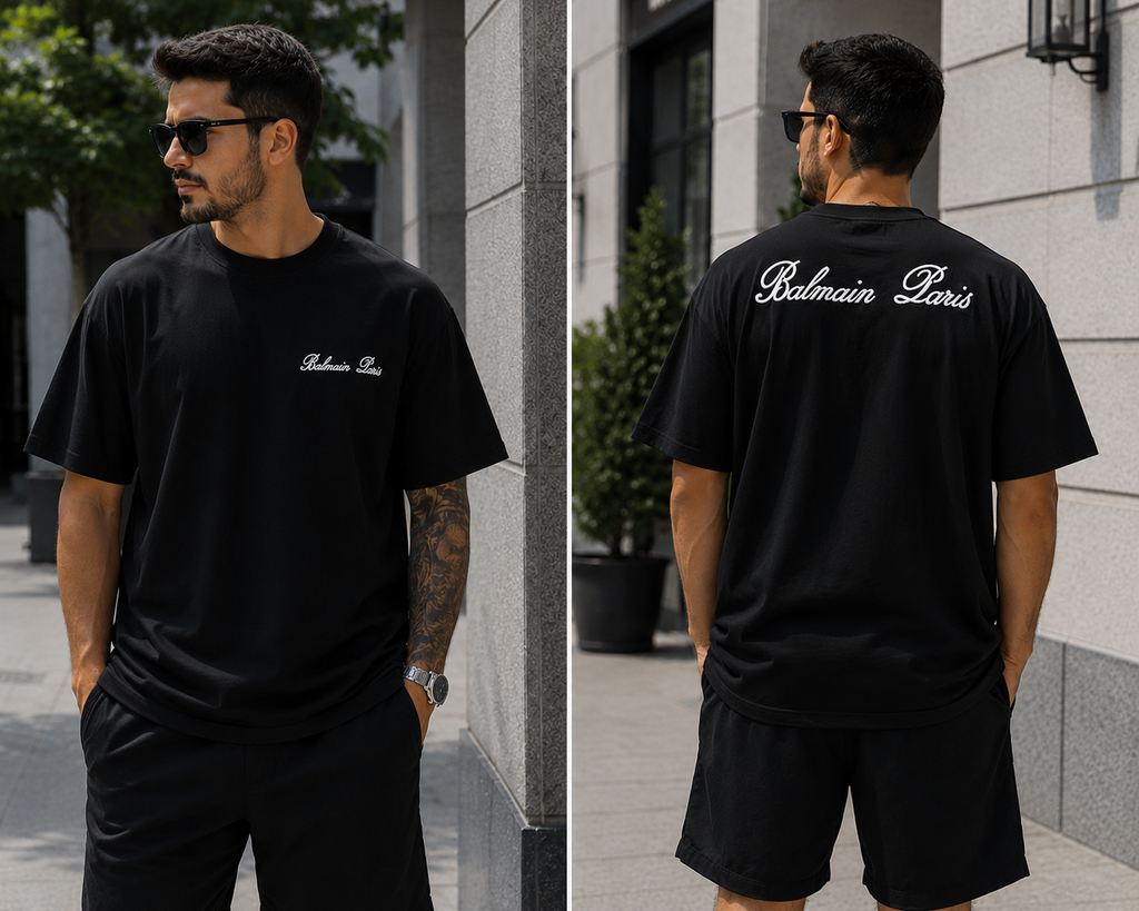 A - T-shirt Balmain Paris - Blcak