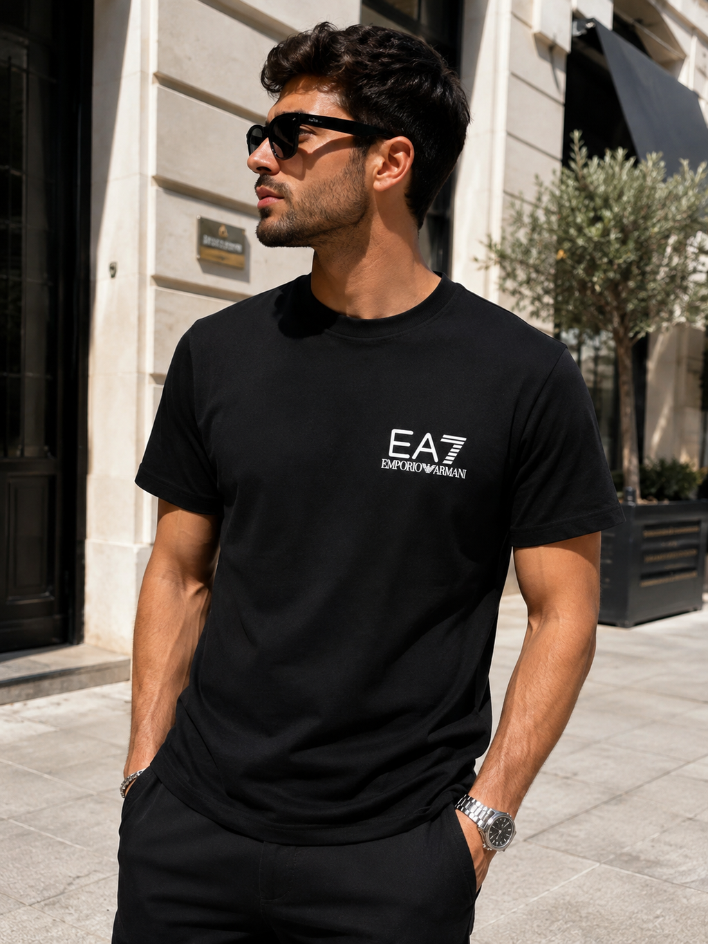 A-  EA7 T-shirt - Black
