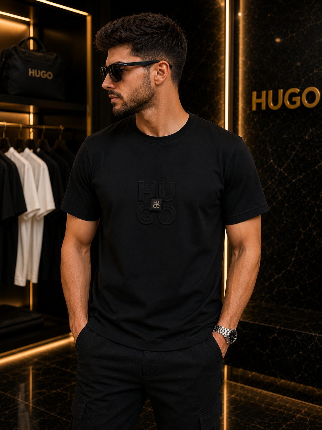 Premium Tricou Hugo - black