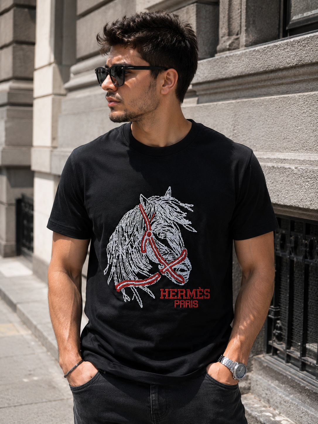 A - T-shirt Hermes Paris - Black