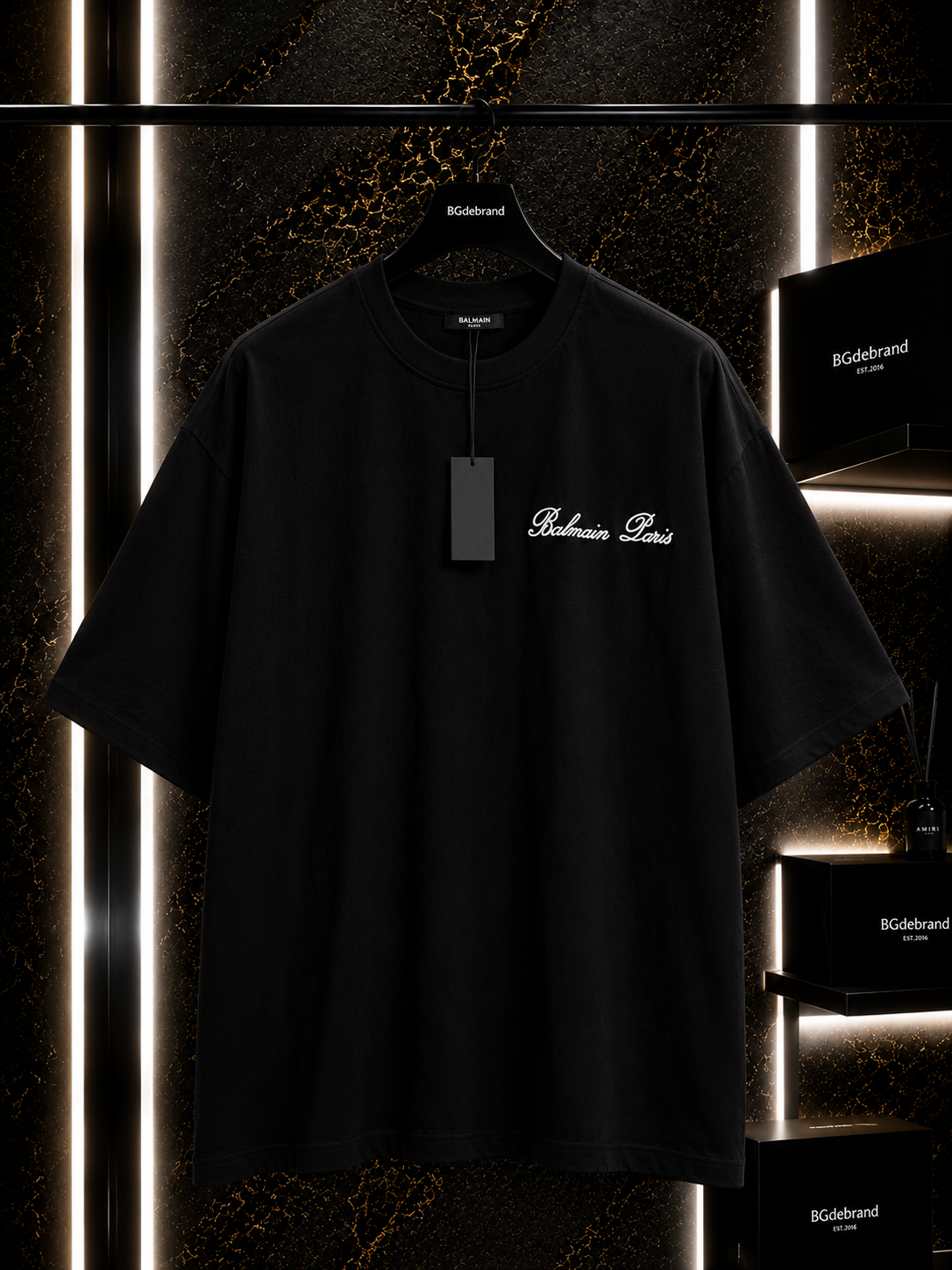 A - T-shirt Balmain Paris - Blcak